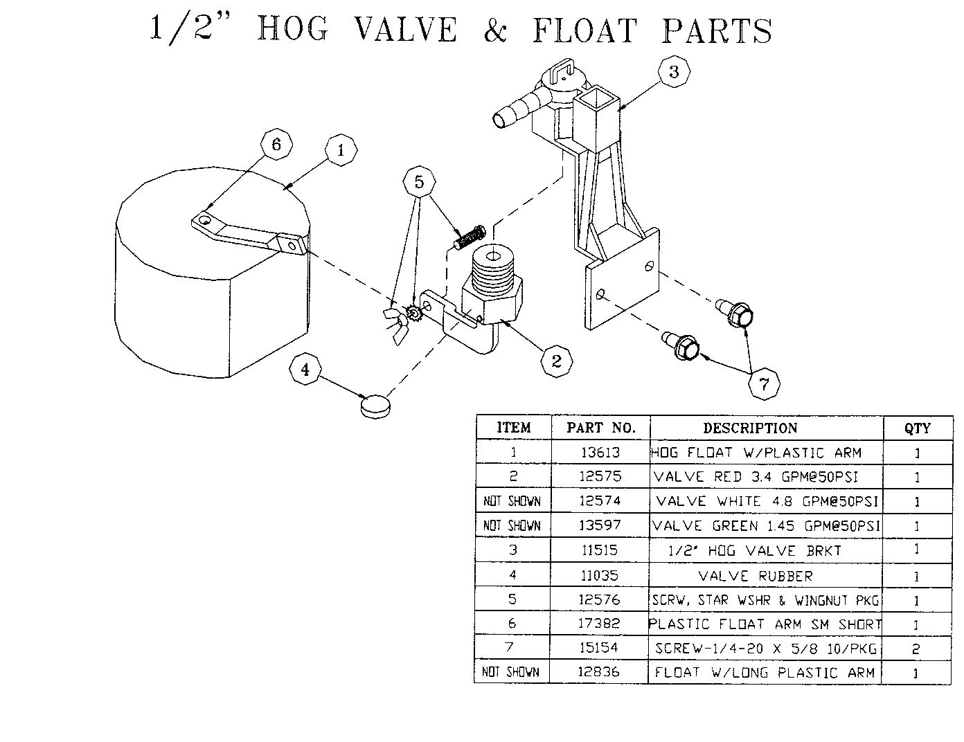 1/2" Hog Valve & Float Parts